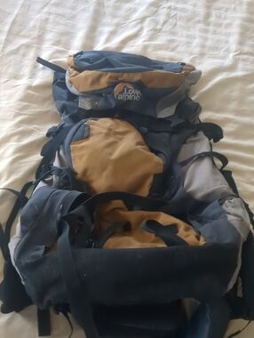 Lowe Alpine Men's Hiking Backpack - Blue and Tan